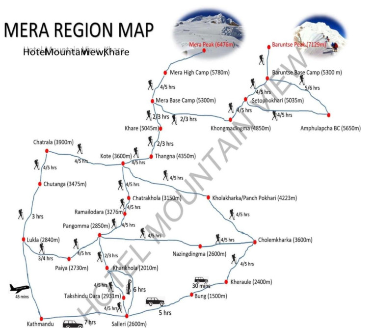 Mera Peak High Camp Packages Map